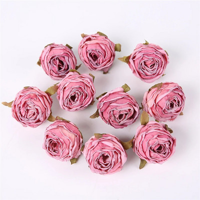 5PCS Ruža sa spaljenim rubom Umjetno cvijeće Glava Lažna cvjetna glava Vjenčani zidni ukrasi Kućni dekor Dodaci za božićne zabave