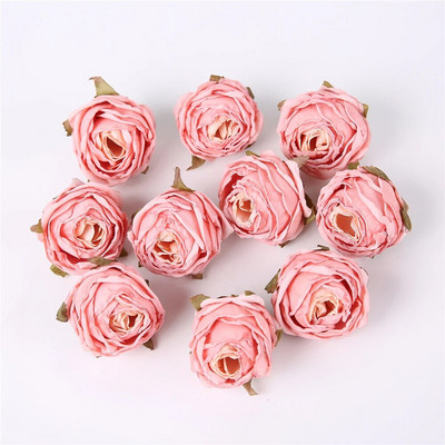 5PCS Ruža sa spaljenim rubom Umjetno cvijeće Glava Lažna cvjetna glava Vjenčani zidni ukrasi Kućni dekor Dodaci za božićne zabave