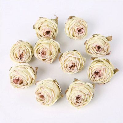 5PCS Ruža sa spaljenim rubom Umjetno cvijeće Glava Lažna cvjetna glava Vjenčani zidni ukrasi Kućni dekor Dodaci za božićne zabave