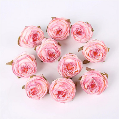 5PCS Ruža sa spaljenim rubom Umjetno cvijeće Glava Lažna cvjetna glava Vjenčani zidni ukrasi Kućni dekor Dodaci za božićne zabave