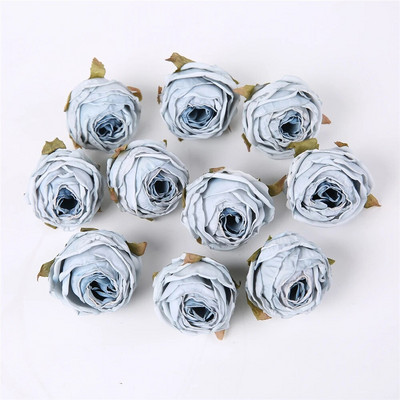 5PCS Ruža sa spaljenim rubom Umjetno cvijeće Glava Lažna cvjetna glava Vjenčani zidni ukrasi Kućni dekor Dodaci za božićne zabave