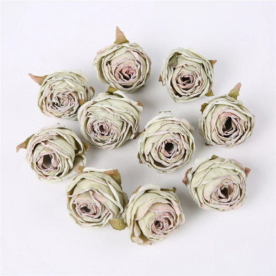 5PCS Ruža sa spaljenim rubom Umjetno cvijeće Glava Lažna cvjetna glava Vjenčani zidni ukrasi Kućni dekor Dodaci za božićne zabave