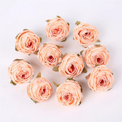 5PCS Ruža sa spaljenim rubom Umjetno cvijeće Glava Lažna cvjetna glava Vjenčani zidni ukrasi Kućni dekor Dodaci za božićne zabave
