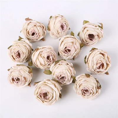 5PCS Ruža sa spaljenim rubom Umjetno cvijeće Glava Lažna cvjetna glava Vjenčani zidni ukrasi Kućni dekor Dodaci za božićne zabave