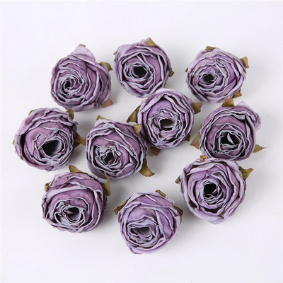 5PCS Ruža sa spaljenim rubom Umjetno cvijeće Glava Lažna cvjetna glava Vjenčani zidni ukrasi Kućni dekor Dodaci za božićne zabave