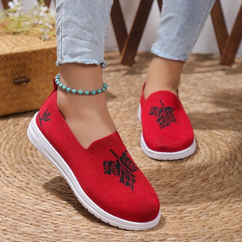 Nove ženske mrežaste balerinke Plitke neklizajuće četvrtaste pete Okrugli prsti Prozračne klizne pletene mokasinke Cipele Ženske