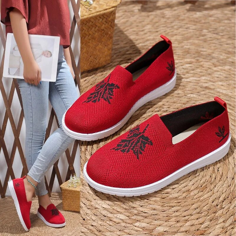 Nove ženske mrežaste balerinke Plitke neklizajuće četvrtaste pete Okrugli prsti Prozračne klizne pletene mokasinke Cipele Ženske