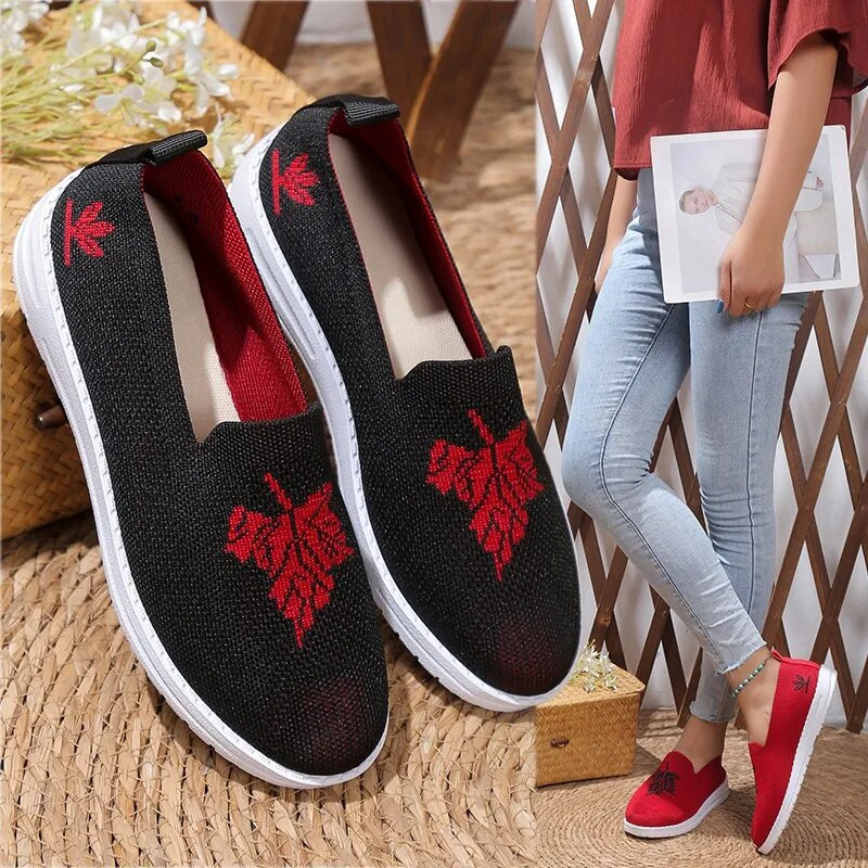 Nove ženske mrežaste balerinke Plitke neklizajuće četvrtaste pete Okrugli prsti Prozračne klizne pletene mokasinke Cipele Ženske