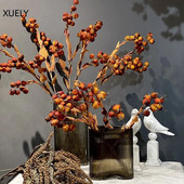 Rudens mākslīgie ziedi, kaltēti augļi, mazi āboli podiņos, dekorēšanas piederumi kāzu mājas Ziedu augi Kārtot rekvizītus