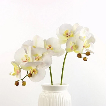 70cm/25in Προσομοίωση Ορχιδέας Πεταλούδας Πολυτελές Λατέξ Τεχνητό Λουλούδι Λευκό Ροζ Ορχιδέες Ψεύτικο Λουλούδι για Στολισμό Γάμου σπιτιού