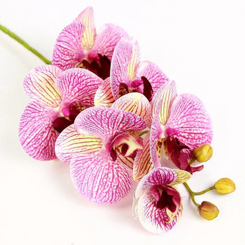 70cm/25in Προσομοίωση Ορχιδέας Πεταλούδας Πολυτελές Λατέξ Τεχνητό Λουλούδι Λευκό Ροζ Ορχιδέες Ψεύτικο Λουλούδι για Στολισμό Γάμου σπιτιού