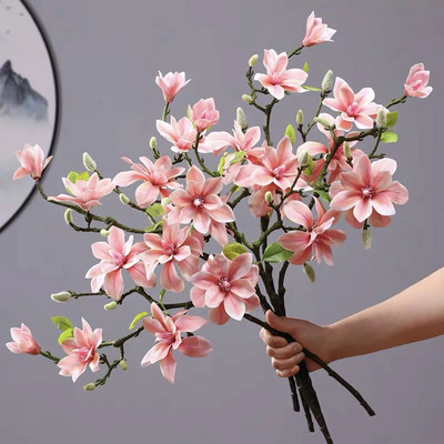 Real Touch Big Magnolia Artificial Flowers Christmas Wedding Decoration Fake Flower Home Party Decor Flores Artificiales