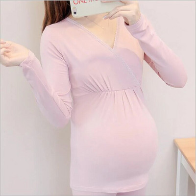 Proljeće Jesen Odjeća za trudnice Odjeća za trudnice i dojenje Pamuk Majice za dojilje velikih veličina V-izrez Majica za trudnice BC1669-1