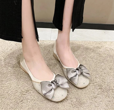 šarene male perle mokasine ženske svilene čipkane mašne ravne cipele s četvrtastim prstima meki donji dio natikače ženske balerinke veličina 43