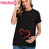 Ženska odjeća za trudnice Majice za dojenje Majice kratkih rukava za trudnice Majice za trudnice Ljetna košulja u crnoj boji