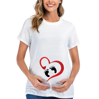 Ženska odjeća za trudnice Majice za dojenje Majice kratkih rukava za trudnice Majice za trudnice Ljetna košulja u crnoj boji