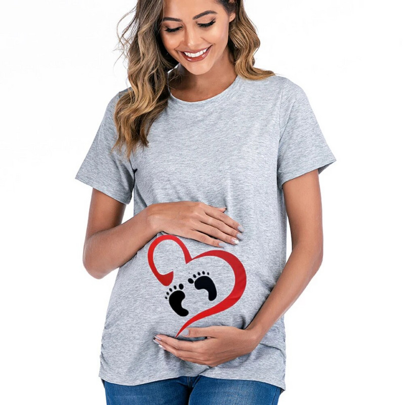 Ženska odjeća za trudnice Majice za dojenje Majice kratkih rukava za trudnice Majice za trudnice Ljetna košulja u crnoj boji