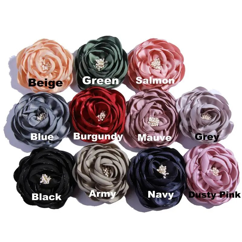 5PCS 7CM Hot Sale Vintage Burned Eage Saten Umjetno cvijeće za vjenčanje Vrpca Remen Lažni cvijet za Dekoracija pozivnica