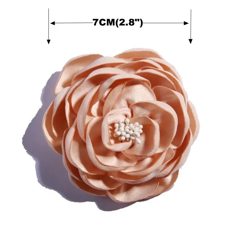 5PCS 7CM Hot Sale Vintage Burned Eage Saten Umjetno cvijeće za vjenčanje Vrpca Remen Lažni cvijet za Dekoracija pozivnica