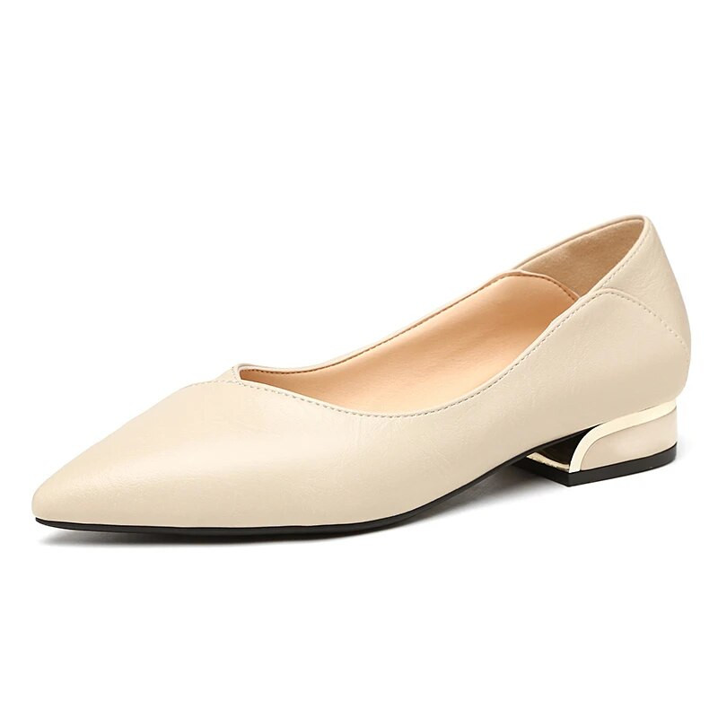 Liels izmērs 41 Sieviešu plakanie smailie purngalu apavi zempapēžu kurpes Kleita kurpes OL Biroja sieviešu apavi Slip on Single Shoes Rudens 9813N