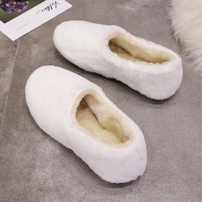 Zimske ženske ravne cipele Plišane mokasinke Ravne cipele s umjetnim krznom Ženske kućne vodootporne papuče Tople ženske cipele 7828