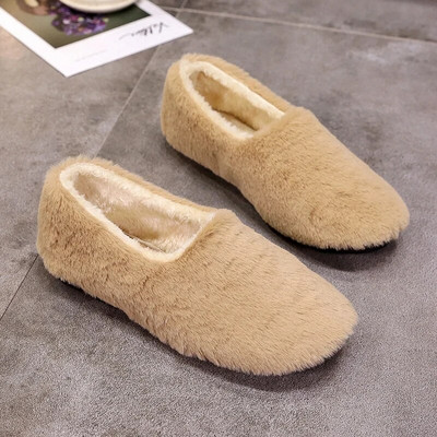 Zimske ženske ravne cipele Plišane mokasinke Ravne cipele s umjetnim krznom Ženske kućne vodootporne papuče Tople ženske cipele 7828
