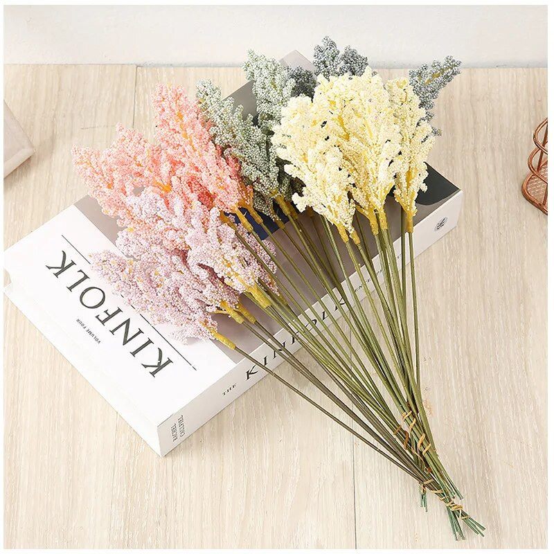 6 tükki / kimp PE lavendel odavad kunstlillede hulgimüük taimede seinakaunistused kimpude materjalid Käsitsi isetehtud vaasid koju