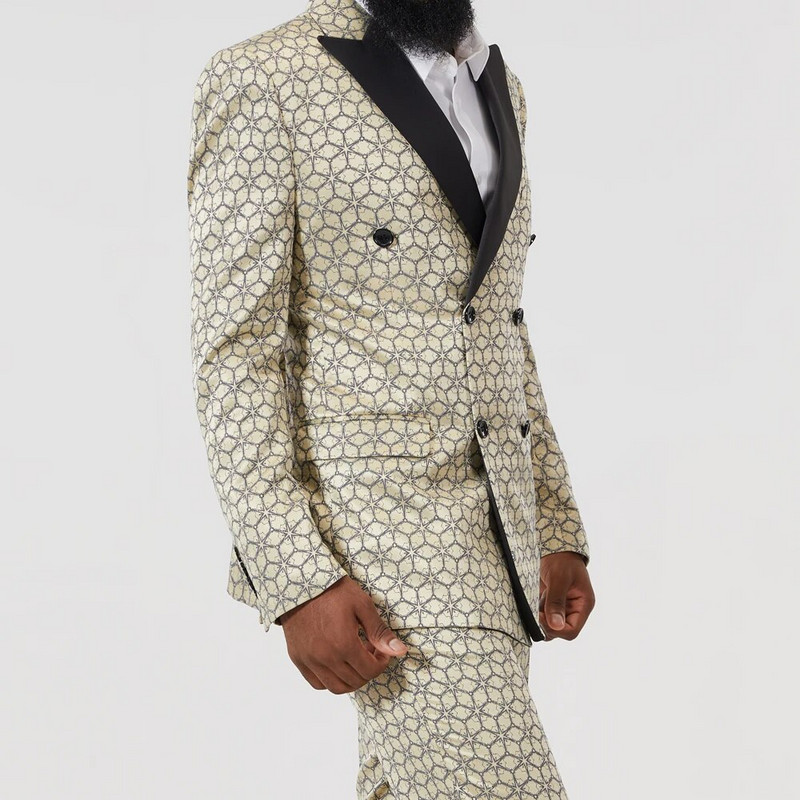 Elegáns férfi öltöny 2 részes divatkabát Boutique üzleti alkalmi öltöny kabát vőlegény esküvői ruha (blézer + nadrág)