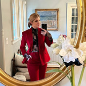 Sieviešu samta bikšu komplekts Pieguļošs biznesa darba apģērbam kāzu smokings žakete + bikses