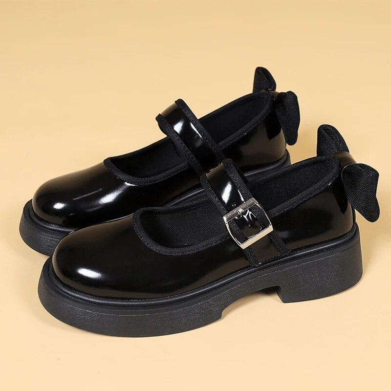 Ženske ravne cipele s mašnom Mary Janes Proljeće 2023. Potpuno nove retro cipele s platformom Lolita cipele Sport Ležerne PU kožne Oxford Mujer Zapatos