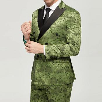 Най-новият дизайн на мъжкото сако, панталон с двубортни ревери, мъжки костюми Terno Masculino Смокинг за младоженеца Сватба на бала