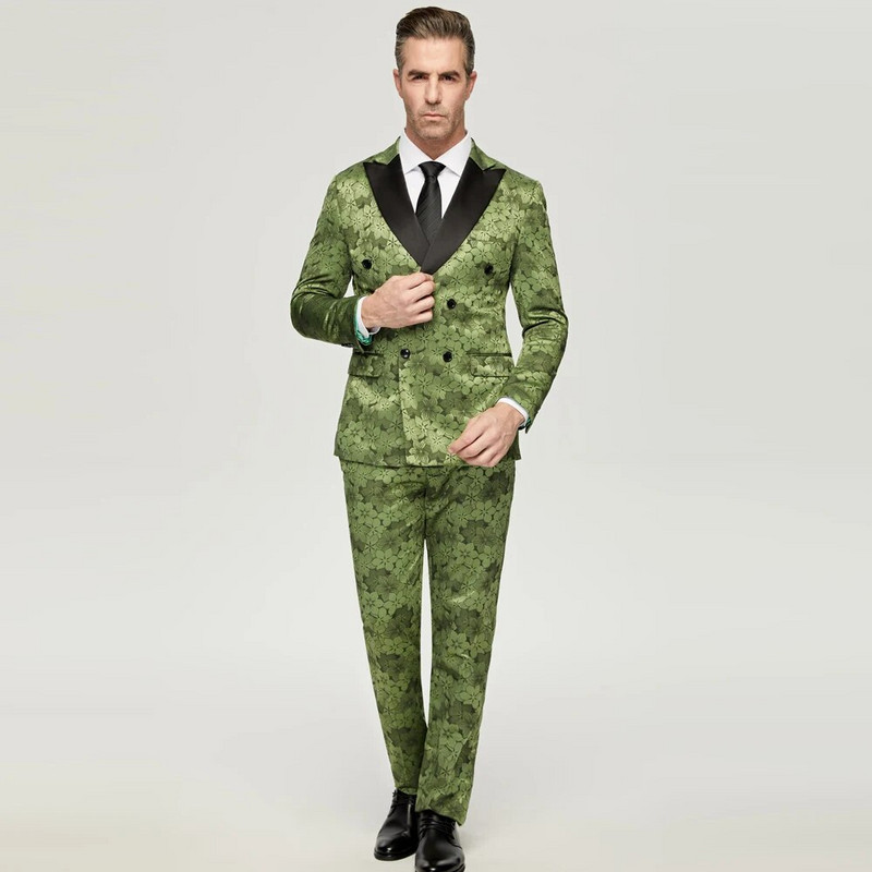 Legújabb dizájn férfi dzseki nadrágok, dupla mellű, csúcs hajtóka férfi öltönyök Terno Masculino szmoking vőlegény esküvői bálparti