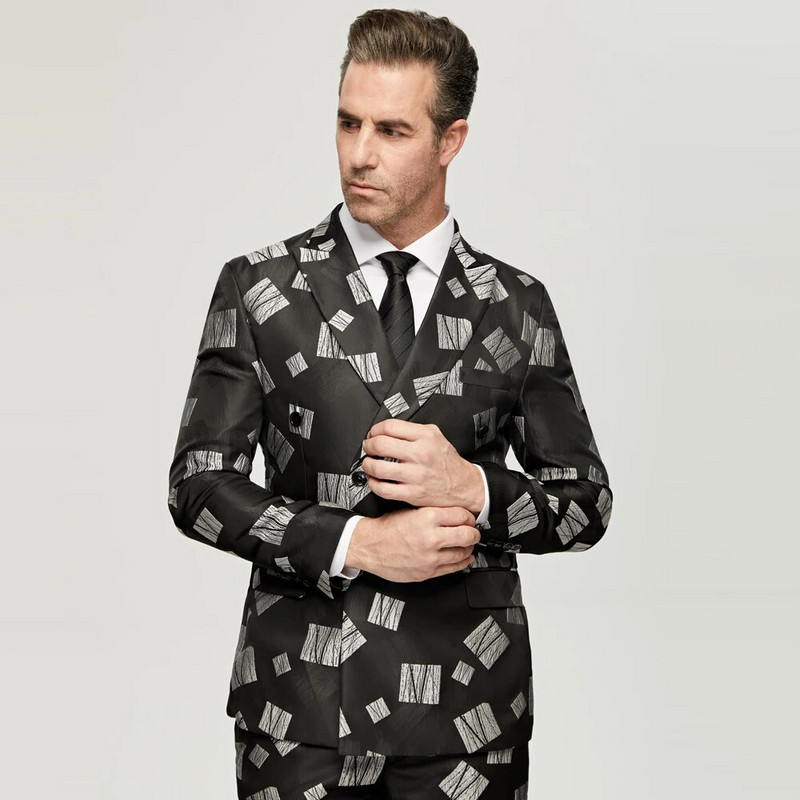 Elegantno muško odijelo za vjenčanje, smoking s dvostrukim kopčanjem, crna jakna s pajslijem, komplet hlača na preklop od 2 komada, večernje turističko odijelo za fotografije