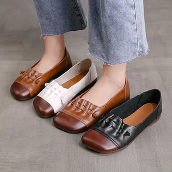 Γυναικεία Flat Spring PU Δερμάτινα άνετα Γυναικεία Loafers Slip-On Παπούτσια casual μόδα Γυναικεία υποδήματα Zapatos De Mujer Plus Size