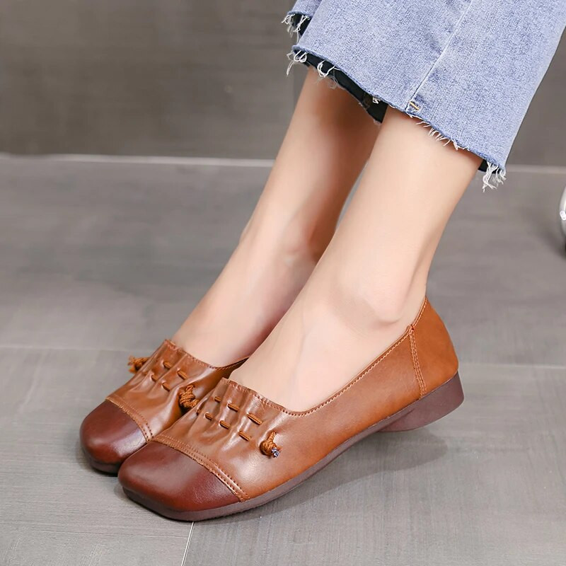 Sieviešu plakana atsperu PU āda Komforta Sieviešu klaipu kurpes Ikdienas apavi Mode Sieviešu apavi Zapatos De Mujer Liela izmēra