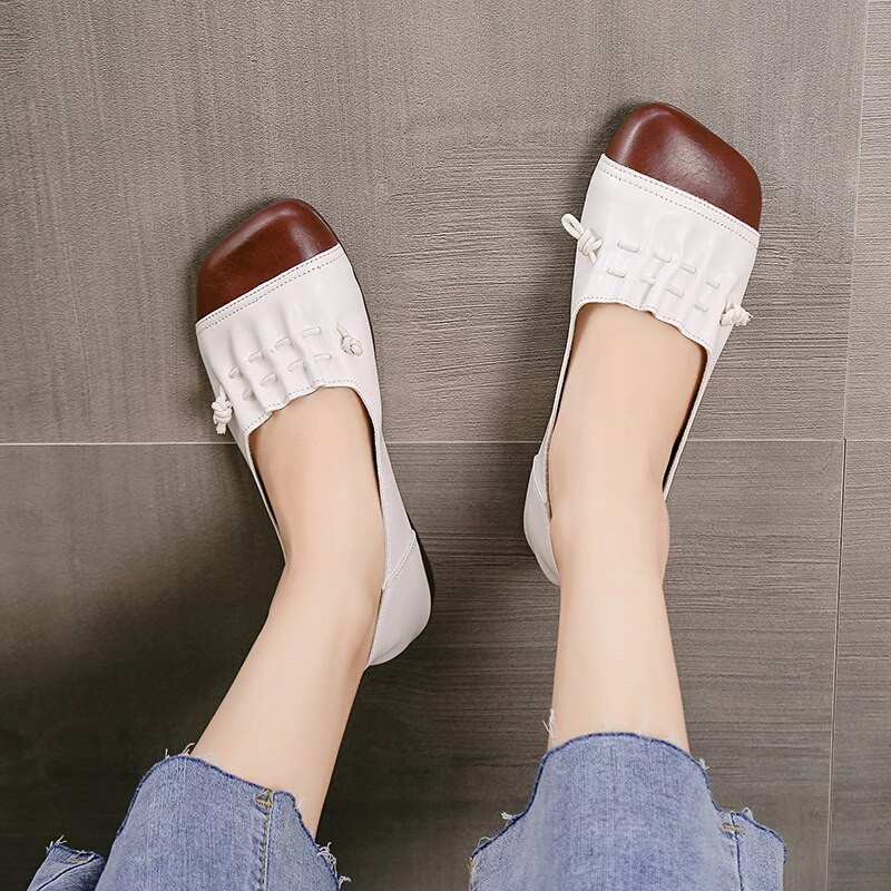 Sieviešu plakana atsperu PU āda Komforta Sieviešu klaipu kurpes Ikdienas apavi Mode Sieviešu apavi Zapatos De Mujer Liela izmēra