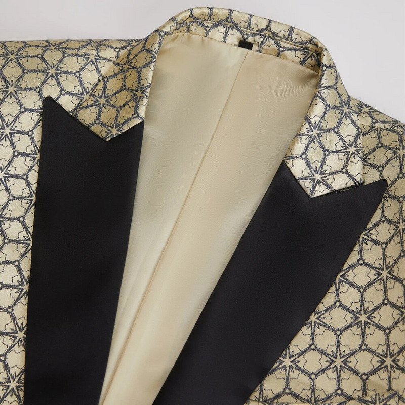 Muška odijela s dvorednim kopčanjem Jacquard visokokvalitetno savršeno odijelo Novi dizajn Vjenčana odijela 2022. Muško odijelo Blazer 2KOM