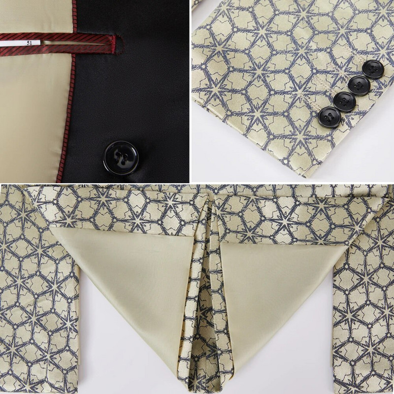 Muška odijela s dvorednim kopčanjem Jacquard visokokvalitetno savršeno odijelo Novi dizajn Vjenčana odijela 2022. Muško odijelo Blazer 2KOM