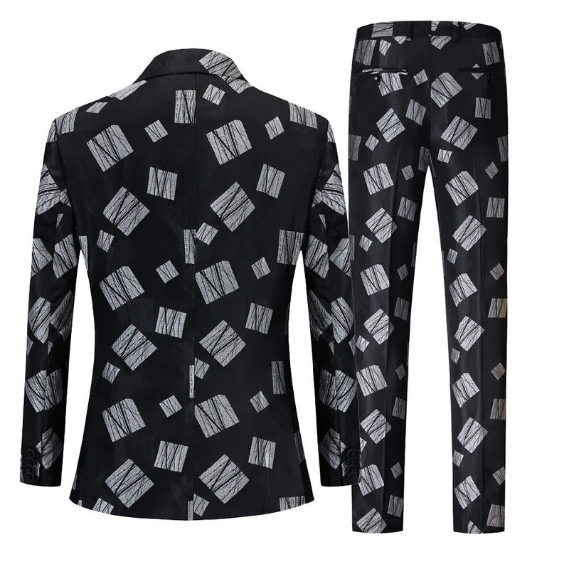 Férfi fekete duplasoros öltöny Divattervező esküvői öltöny Slim Fit báli vőlegény szmoking vőlegény legjobb férfi blézer nadrág