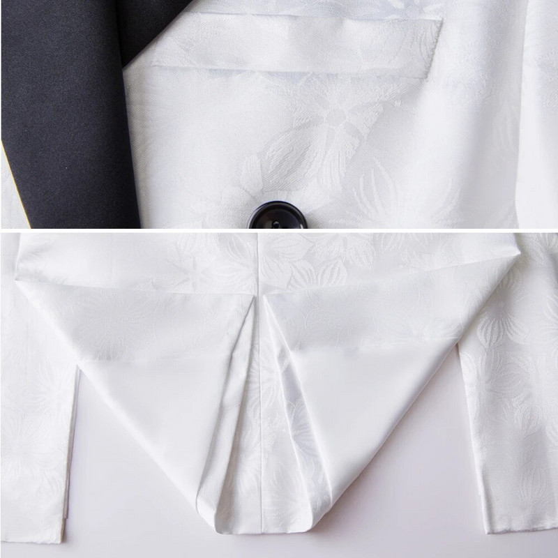 Nova crna muška smoking odijela s dvostrukim kopčanjem, sako s dvostrukim kopčanjem, komplet hlača od 2 komada, vjenčanje, luksuzna mladoženja