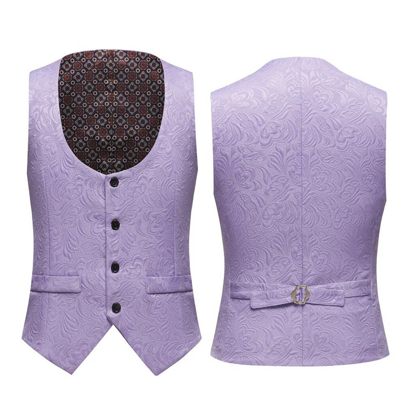 Violeta atloka vīriešu uzvalku komplekts liela izmēra kāzu izlaiduma balles līgavaiņa smokings 3 daļ. uzvalks līgavaiņa smokings vīriešu violets melns šalles atloks