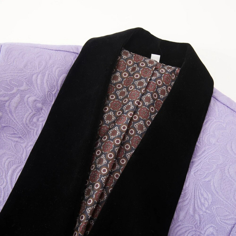 Violeta atloka vīriešu uzvalku komplekts liela izmēra kāzu izlaiduma balles līgavaiņa smokings 3 daļ. uzvalks līgavaiņa smokings vīriešu violets melns šalles atloks