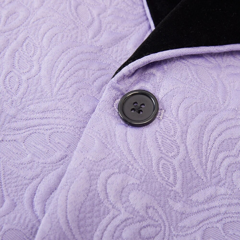 Violeta atloka vīriešu uzvalku komplekts liela izmēra kāzu izlaiduma balles līgavaiņa smokings 3 daļ. uzvalks līgavaiņa smokings vīriešu violets melns šalles atloks