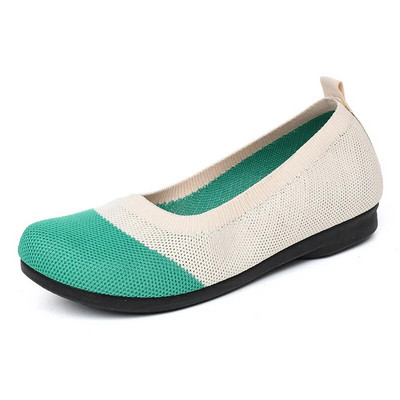 Sieviešu laivu apavi 2023. g. slip-on loafers, sieta sekli sieviešu plakanie apavi, elpojoši plakani apavi, apaļš purngals jauktas krāsas Chaussure femmes