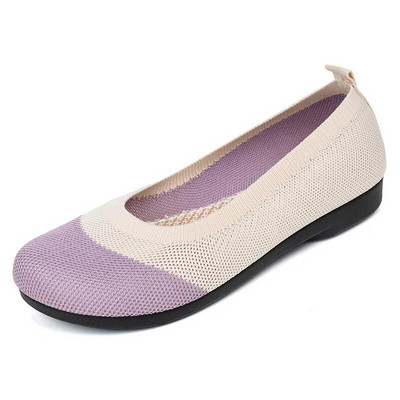 Sieviešu laivu apavi 2023. g. slip-on loafers, sieta sekli sieviešu plakanie apavi, elpojoši plakani apavi, apaļš purngals jauktas krāsas Chaussure femmes