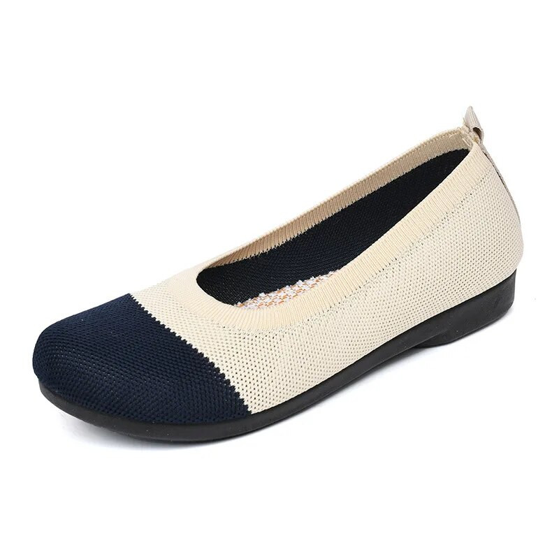 Sieviešu laivu apavi 2023. g. slip-on loafers, sieta sekli sieviešu plakanie apavi, elpojoši plakani apavi, apaļš purngals jauktas krāsas Chaussure femmes