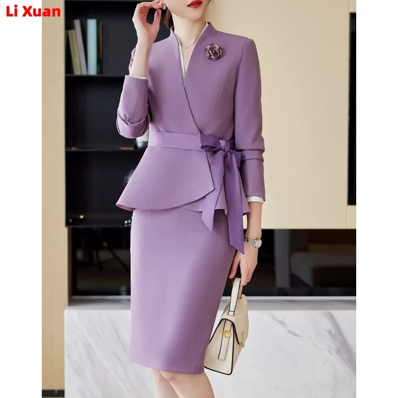 Kvalitetni jesenski svečani kompleti sakoa, korejski ženski uredski ženski radni sako, dvodijelni komplet suknji, novo zima 2023.