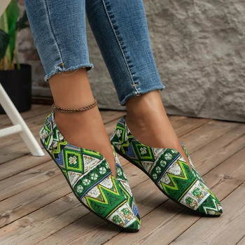 Дамски обувки с единична обувка, нови дамски обувки с щампи, съвпадащи с цветове