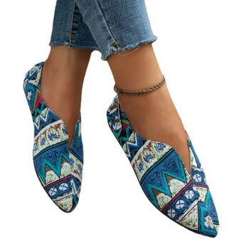 Дамски обувки с единична обувка, нови дамски обувки с щампи, съвпадащи с цветове