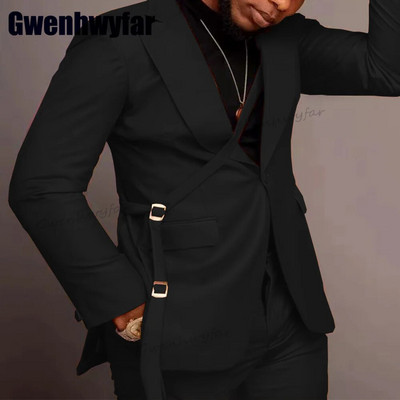 Gwenhwyfar modes violets vīriešu uzvalku komplekts Slim Fit kāzu līgavainis smokings gadījuma ballīšu uzvalks jaka bikses 2 dab. kostīms